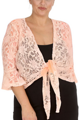 1091 Plus Size Sequin Lace Shrug  Elegant Sparkle