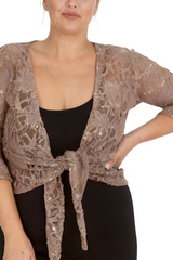 1091 Plus Size Sequin Lace Shrug  Elegant Sparkle