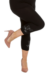 7002 Butterfly Foil Capri Leggings Shine Boldly