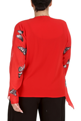 3172 Butterfly Zip Chiffon Cardigan Light & Elegant