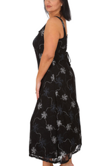2174 Floral Foil Print Maxi Dress