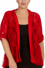 3072 Diamante Button Sleeve Cardigan Chic Shine