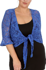 1091 Plus Size Sequin Lace Shrug  Elegant Sparkle