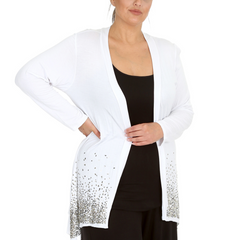 3173 Glitter Sequin Open Front Cardigan