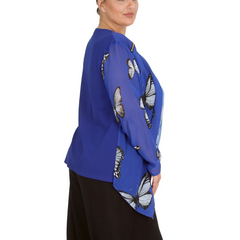 Butterfly Zip Chiffon Cardigan Light & Elegant