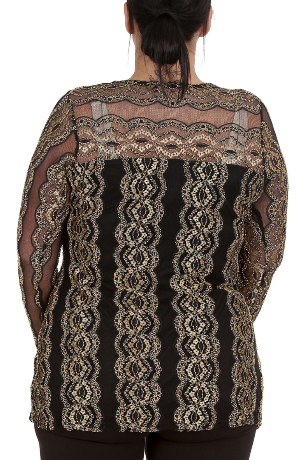 1562 Gold Frill Lace Top