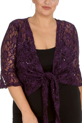 1091 Plus Size Sequin Lace Shrug  Elegant Sparkle