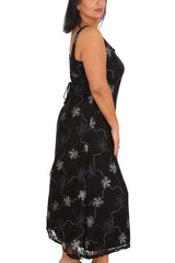 2174 Floral Foil Print Maxi Dress