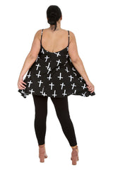 1795 Cross Print Swing Cami Top