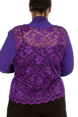 3224 Scallop Lace Detail Back Cardigan