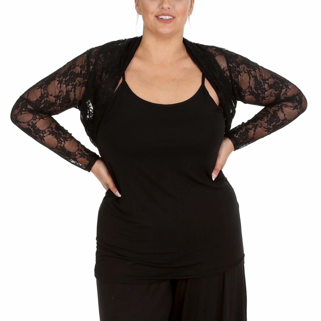 Floral Lace Bolero Shrug – Elegant Plus Cover-Up