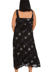 2174 Floral Foil Print Maxi Dress