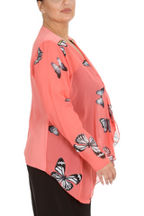 3172 Butterfly Zip Chiffon Cardigan Light & Elegant