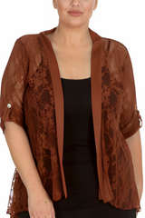 3072 Diamante Button Sleeve Cardigan Chic Shine