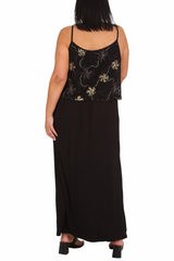 2237 Foil Floral Print Flowing Maxi Dress