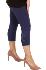 7002 Butterfly Foil Capri Leggings Shine Boldly