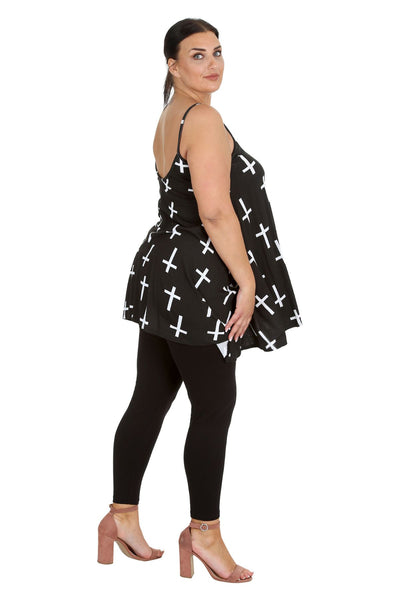 1795 Cross Print Swing Cami Top