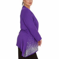 3173 Glitter Sequin Open Front Cardigan