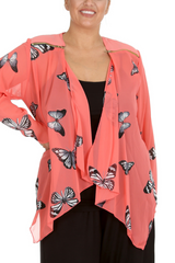 3172 Butterfly Zip Chiffon Cardigan Light & Elegant