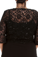 1091 Plus Size Sequin Lace Shrug  Elegant Sparkle