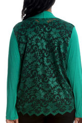 3224 Scallop Lace Detail Back Cardigan