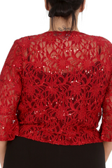 1091 Plus Size Sequin Lace Shrug  Elegant Sparkle