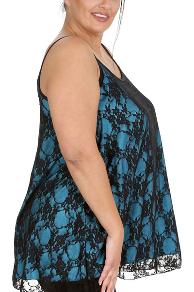 1296 Floral Lace Tank Top Soft, Chic & Curve Loving