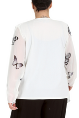 3172 Butterfly Zip Chiffon Cardigan Light & Elegant