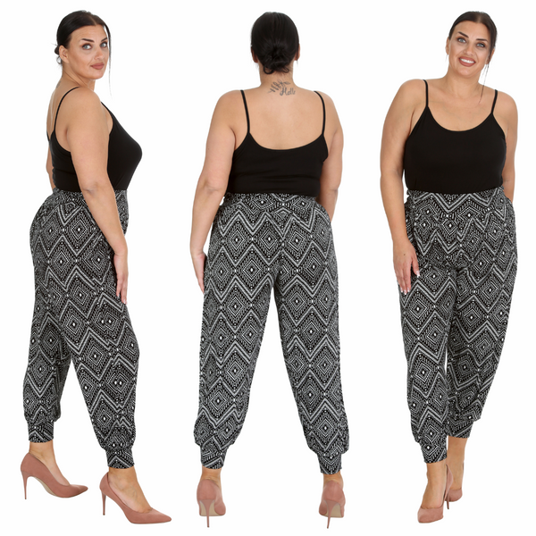 7122 Moroccan Print Harem Trouser Bold & Comfy Fit