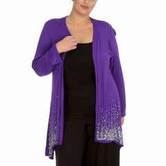 3173 Glitter Sequin Open Front Cardigan