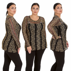 1562 Gold Frill Lace Top