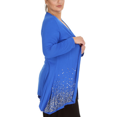 3173 Glitter Sequin Open Front Cardigan