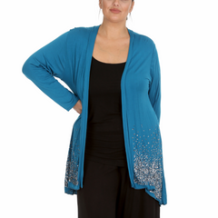 3173 Glitter Sequin Open Front Cardigan