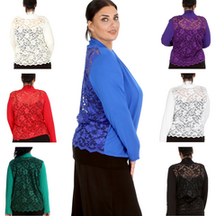 3224 Scallop Lace Detail Back Cardigan