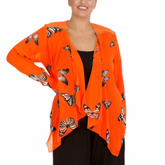 Butterfly Zip Chiffon Cardigan Light & Elegant