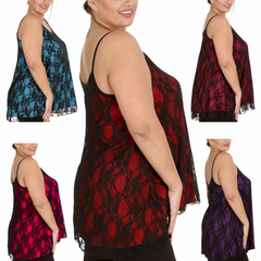 1296 Floral Lace Tank Top Soft, Chic & Curve Loving