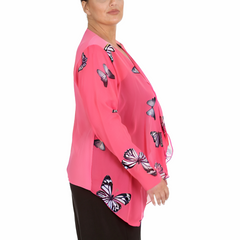 Butterfly Zip Chiffon Cardigan Light & Elegant
