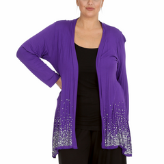 3173 Glitter Sequin Open Front Cardigan