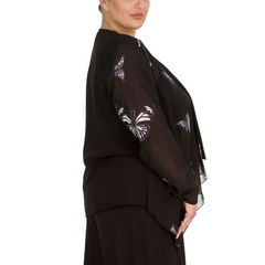 Butterfly Zip Chiffon Cardigan Light & Elegant
