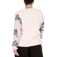 Butterfly Zip Chiffon Cardigan Light & Elegant