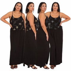 2237 Foil Floral Print Flowing Maxi Dress