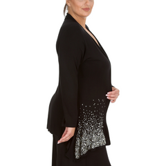 3173 Glitter Sequin Open Front Cardigan