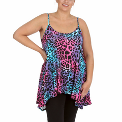 1539 Neon Leopard Print Swing Top – Bold & Bright