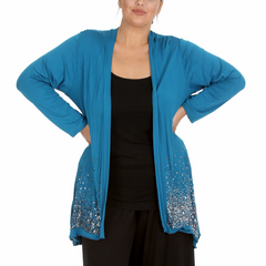 3173 Glitter Sequin Open Front Cardigan