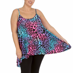1539 Neon Leopard Print Swing Top – Bold & Bright