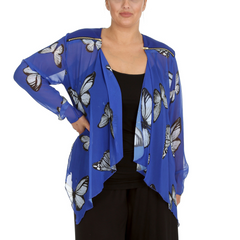 Butterfly Zip Chiffon Cardigan Light & Elegant