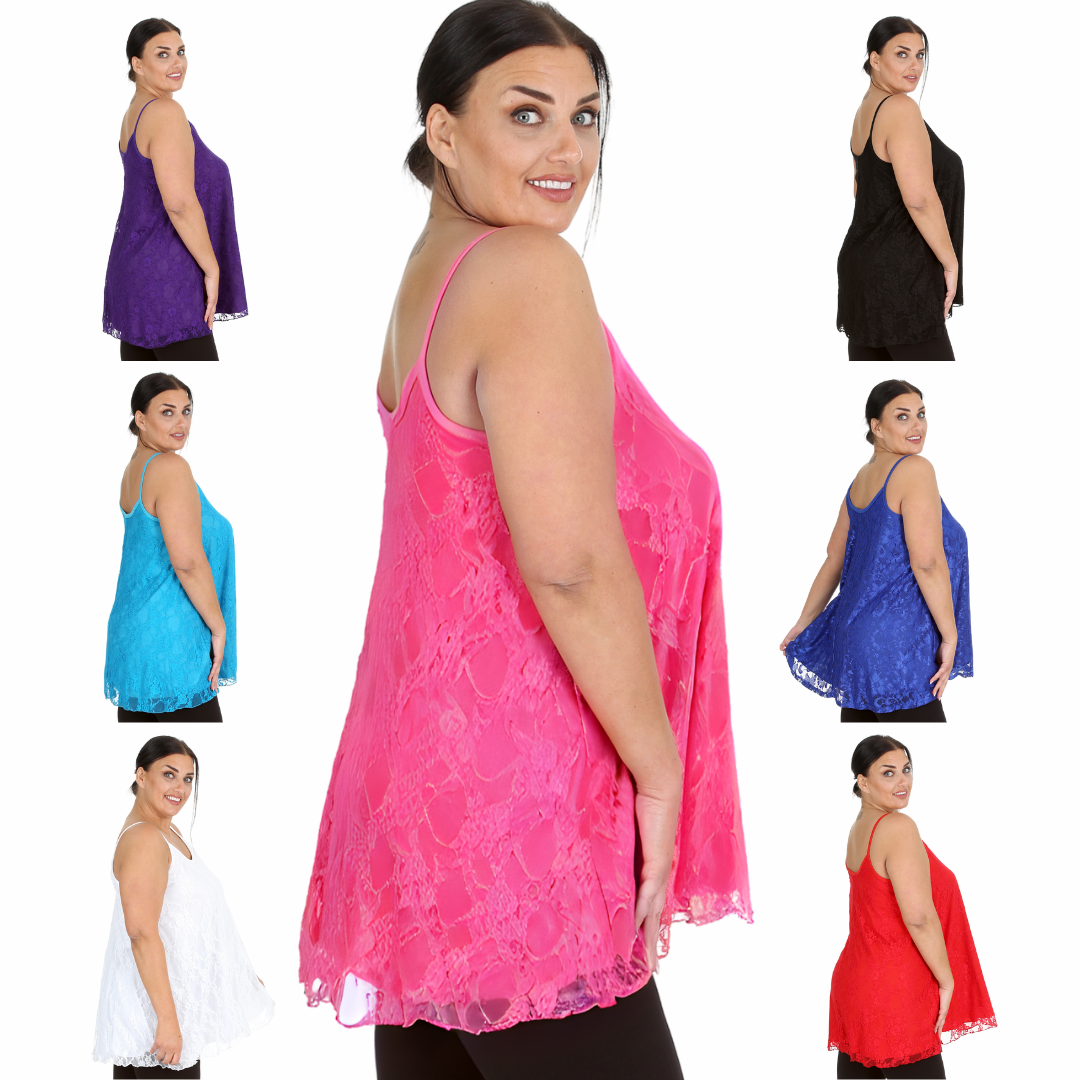 1286 Lace Strap Tank Top Light, Lovely & Empowering