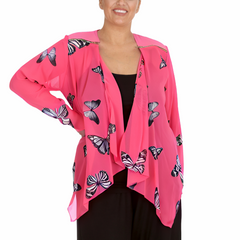 Butterfly Zip Chiffon Cardigan Light & Elegant