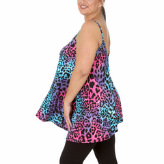 1539 Neon Leopard Print Swing Top – Bold & Bright