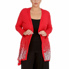 3173 Glitter Sequin Open Front Cardigan